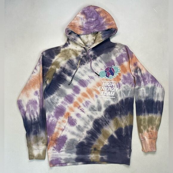 MARKET Graphic Pullover Hoodie Men Small Multicolor Tie Dye High Energy Team - Picture 3 of 6
